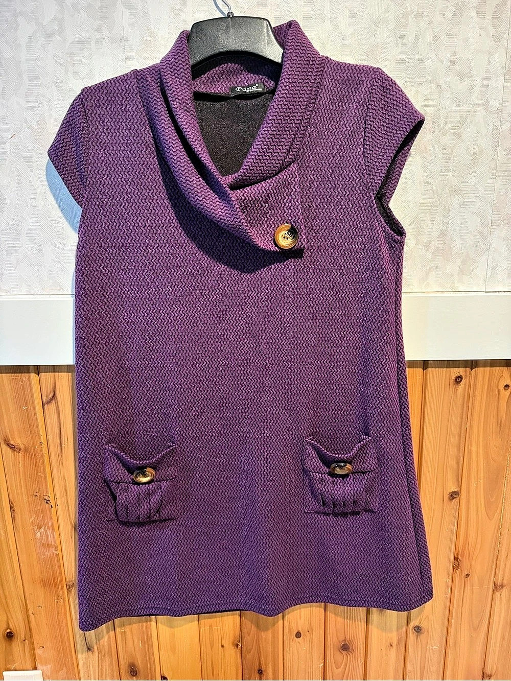 Papa Fashions Purple Cowl Neck Sweater tunic Large